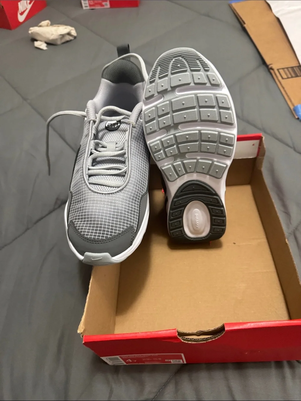 Kids Air Max Nova Gray Athletic Sneakers - Lightweight Comfort